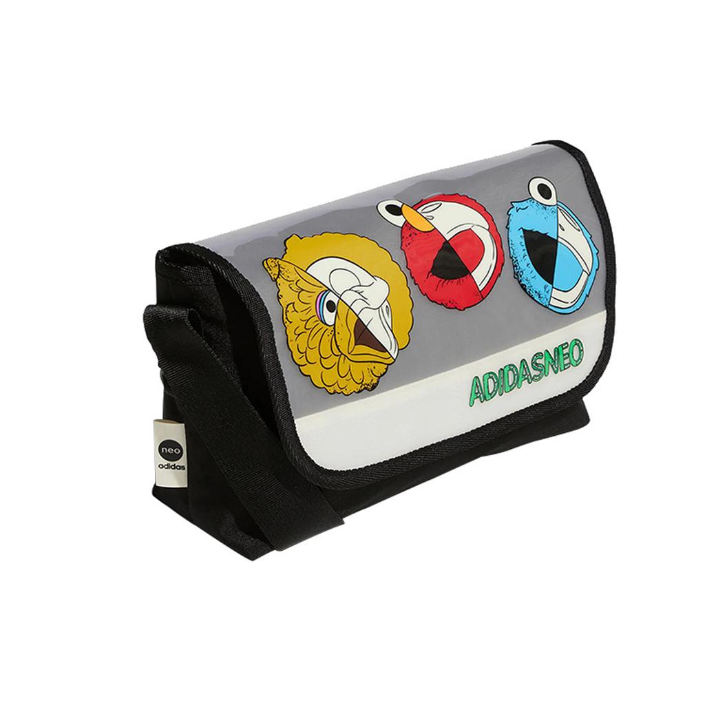 New Adidas Neo Sesame Street X JF Collaboration Nylon Fabric Messenger Bag Shoulder Bag Crossbody Bag Unisex Black HP1487