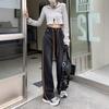 Women's Vintage Washed High-Street Wide-Leg Trousers