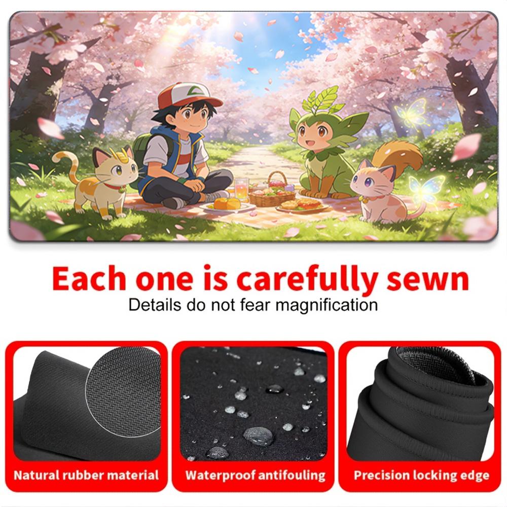 Ash  Kanto Starters Forest Gaming Desk Mat NonSlip Washable Mouse Pad 30x80x0.2cm