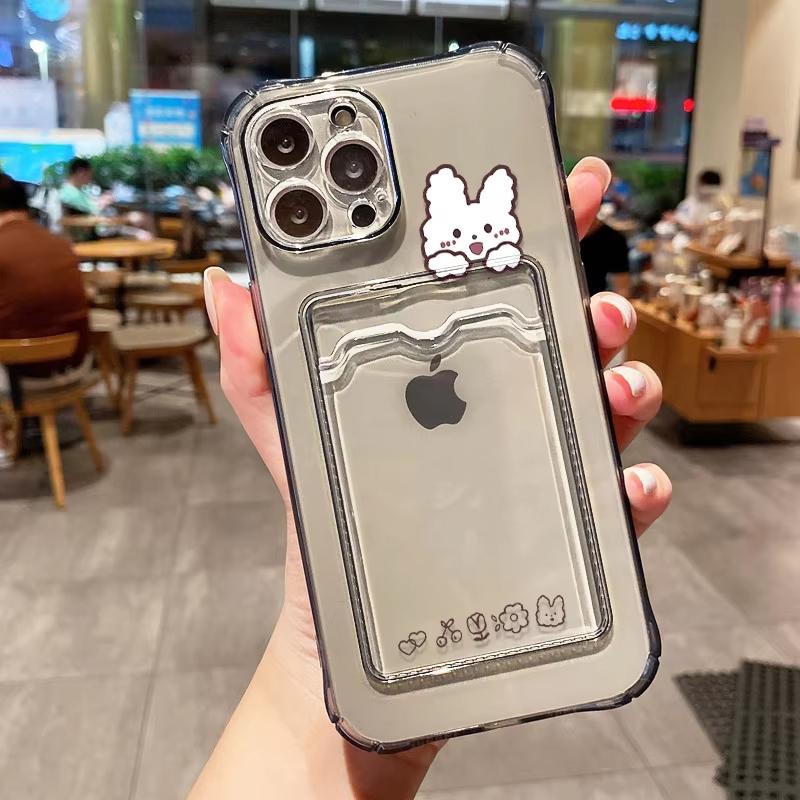 Card Slot Holder Phone Case For iPhone 13 15 17 16 11 12 14 Pro Max 16E 17 Air XR XS 7 8 Plus SE Soft Photo Pocket Wallet Cover