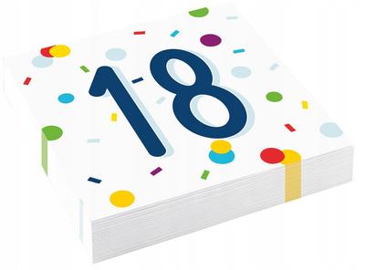 Confetti Napkins 18th Birthday 33X33 20 Pcs