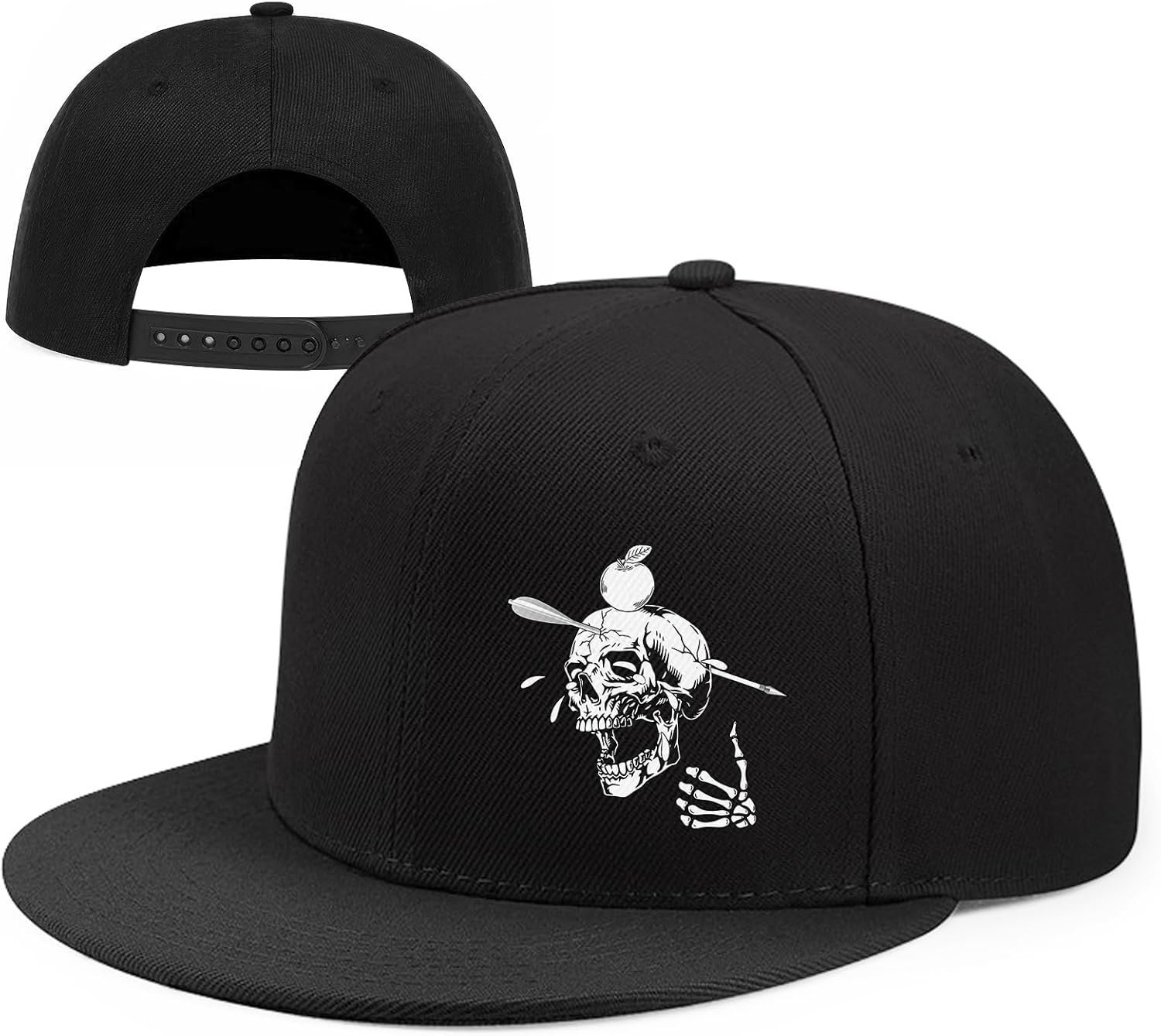 

Кепки с черепом и стрелами, кепки с прямым козырьком, snapback для унисекс, кепка-бейсболка с прямым козырьком, черная кепка snapback с черепом и пальцем One Size