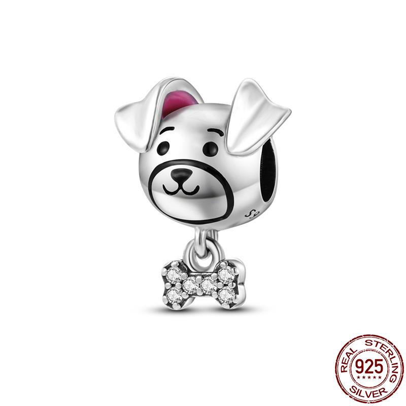 Cute Animals Beads Charms Fit Original 3Mm Bracelet Dog Cat Owl Rabbit Diy Jewelry Making Animals Protection