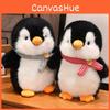 Penguin Doll Plush Pillow Birthday Gift Pink Gray Scarf Oceanarium Decoration