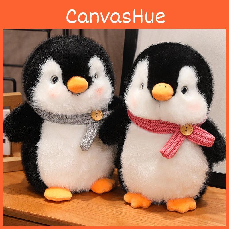 Penguin Doll Plush Pillow Birthday Gift Pink Gray Scarf Oceanarium Decoration