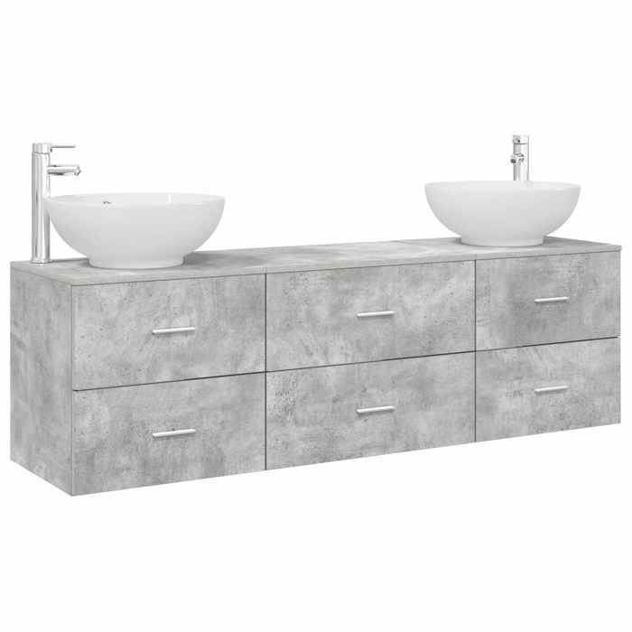 Maison Exclusive - Ensemble de mobilier de salle de bain 3 pc Gris béton