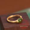 925er Sterlingsilber Schmuck 18 Karat Vergoldet Natürlicher Hetian-Jade Fingerringe für Frauen Hochzeitsfeier Schmuck Mädchen Freundin Geschenk