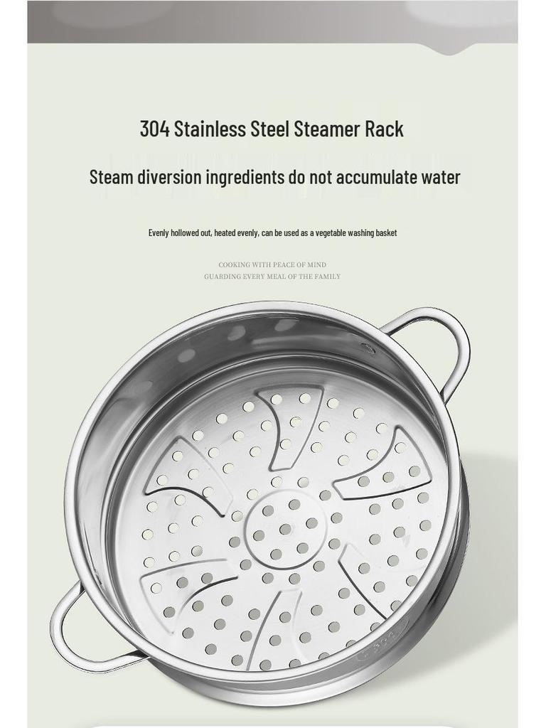 316 Stainless Steel Steamer Pot with Double Handles for Gas & Induction Cookers