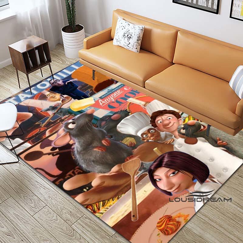 Cartoon Ratatouille Print Rug, Non-slip Kitchen Mat, Outdoor Rug, Home Bedroom Decoration, Yoga Mat, Birthday Gift.