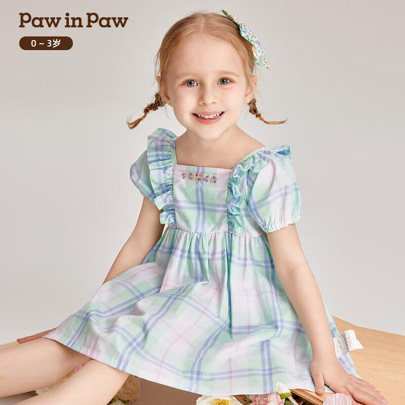 Детское платье PawinPaw для девочек с мультяшным медведем и объемными рукавами-пузырями 110