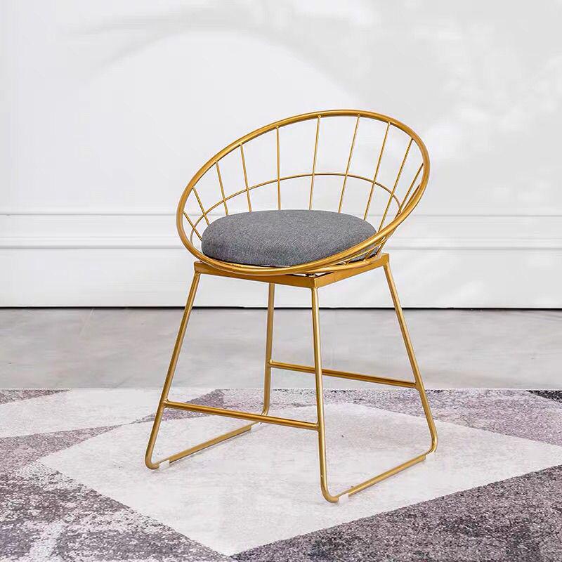 Nordic Iron Art High Back Metal Bar Chair - Stylish and Simple Design.