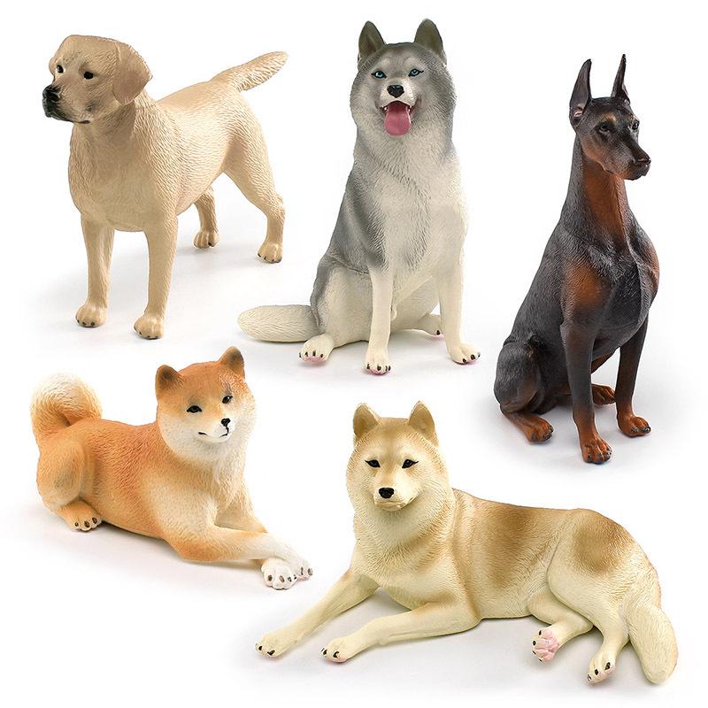 Simulace Labrador Shiba Doberman Ležící Husky 5 Model Hračky pro domácí mazlíčky