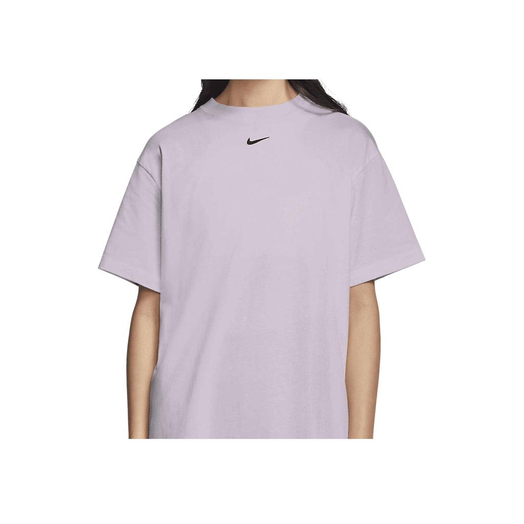 Nike Sportswear Essentials Series Logo Embroidered Sports Knit Short Sleeve Dress Women dresses Light-Purple CJ2243-511