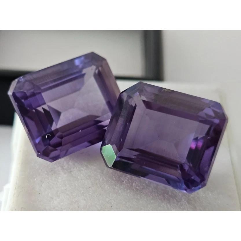Emerald Cut Natural Color Changing Alexandrite 12-13 Ct Pair Stunning Gemstone
