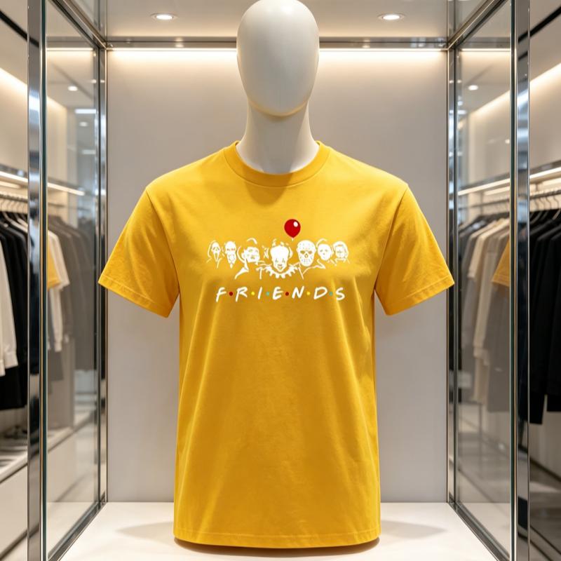 2026 New Fashion Skinfriendly Comfort High Quality Cotton Tshirt Funny Friends Print T Shirtsummer Cool Oneck Male Tops Tee