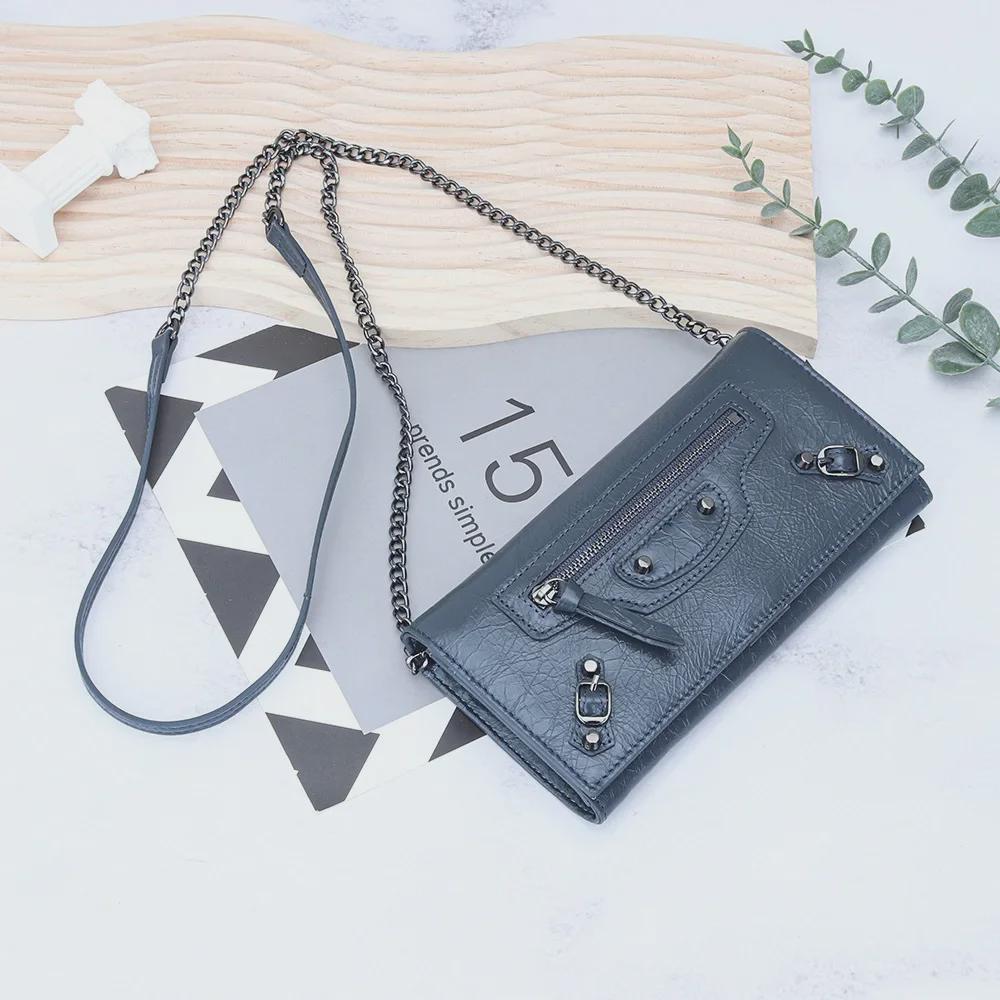 

Сумка через плечо и кошелек из натуральной кожи в винтажном стиле с заклепками для женщин