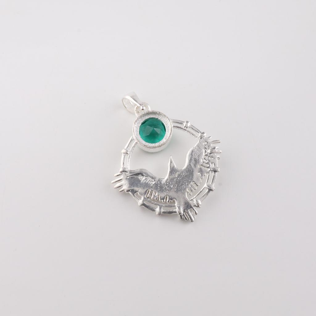 Chrome Diopside Gemstone 925 Sterling Silver Women Jewelry Unique Pendant 1.43" CP-38-1