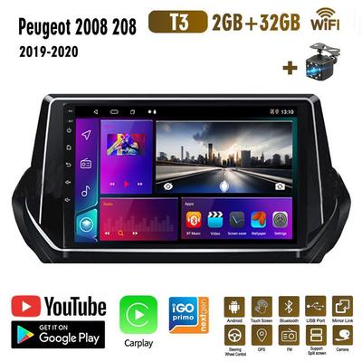 Car Radio GPS Navigation System For Peugeot 2008 208 2019 2020 2 Din Android WiFi Car Multimedia Player Auto Stereo FM Radio Head Unit 2+32GB