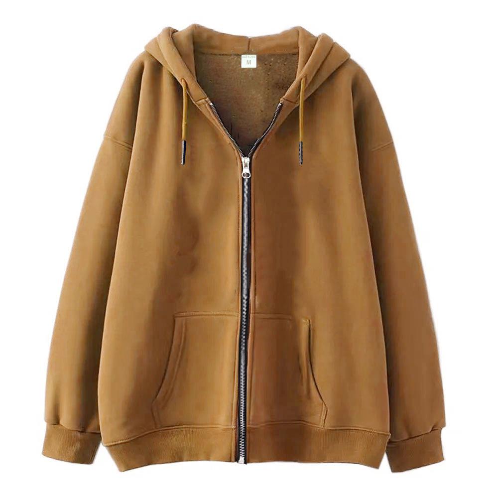 Men's Casual Fleece Zip-Up Hoodie Cardigan - Thick Autumn/Winter Sweatshirt Jacket