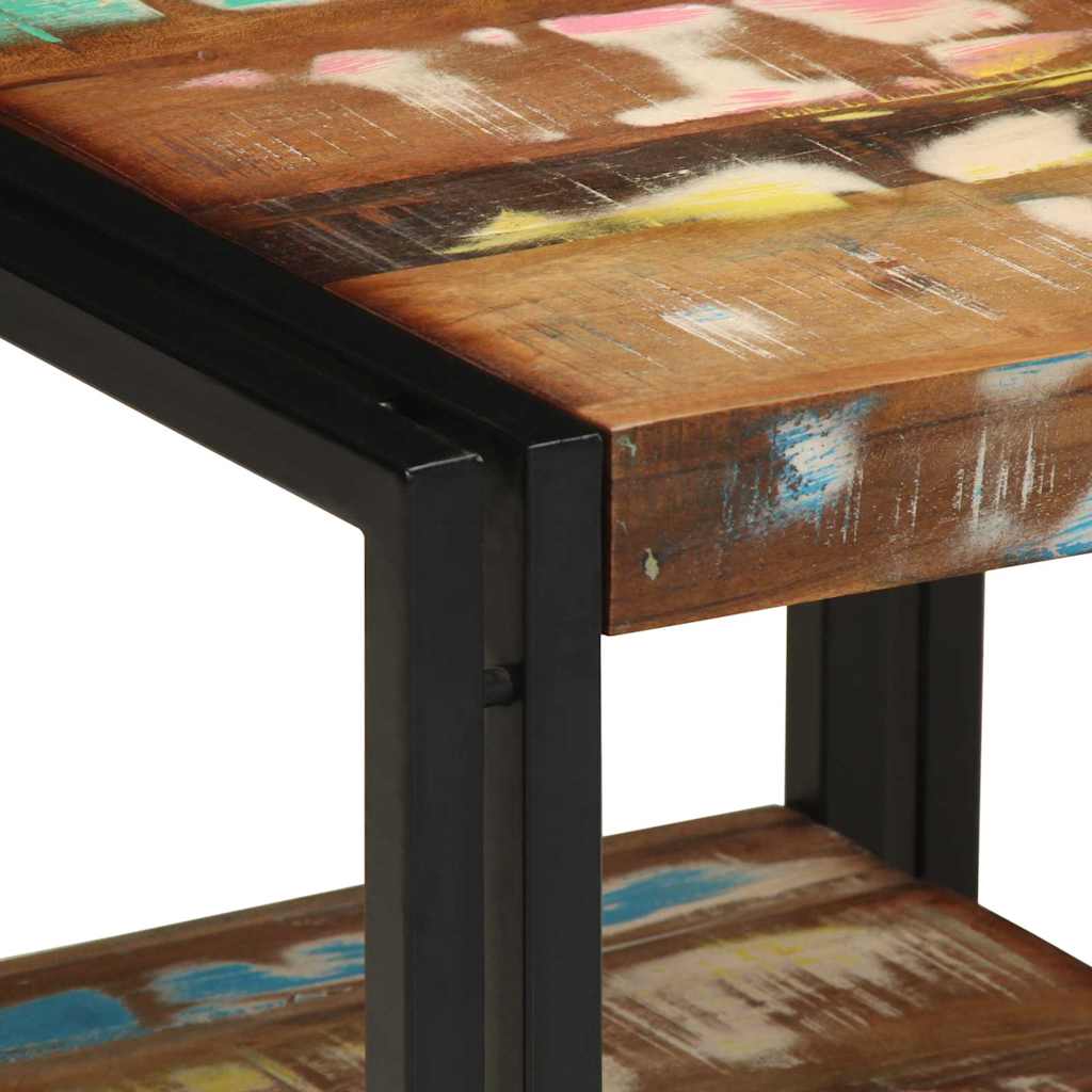Coffee Table 40 X 40 X 38 Cm Solid Upcycled Wood