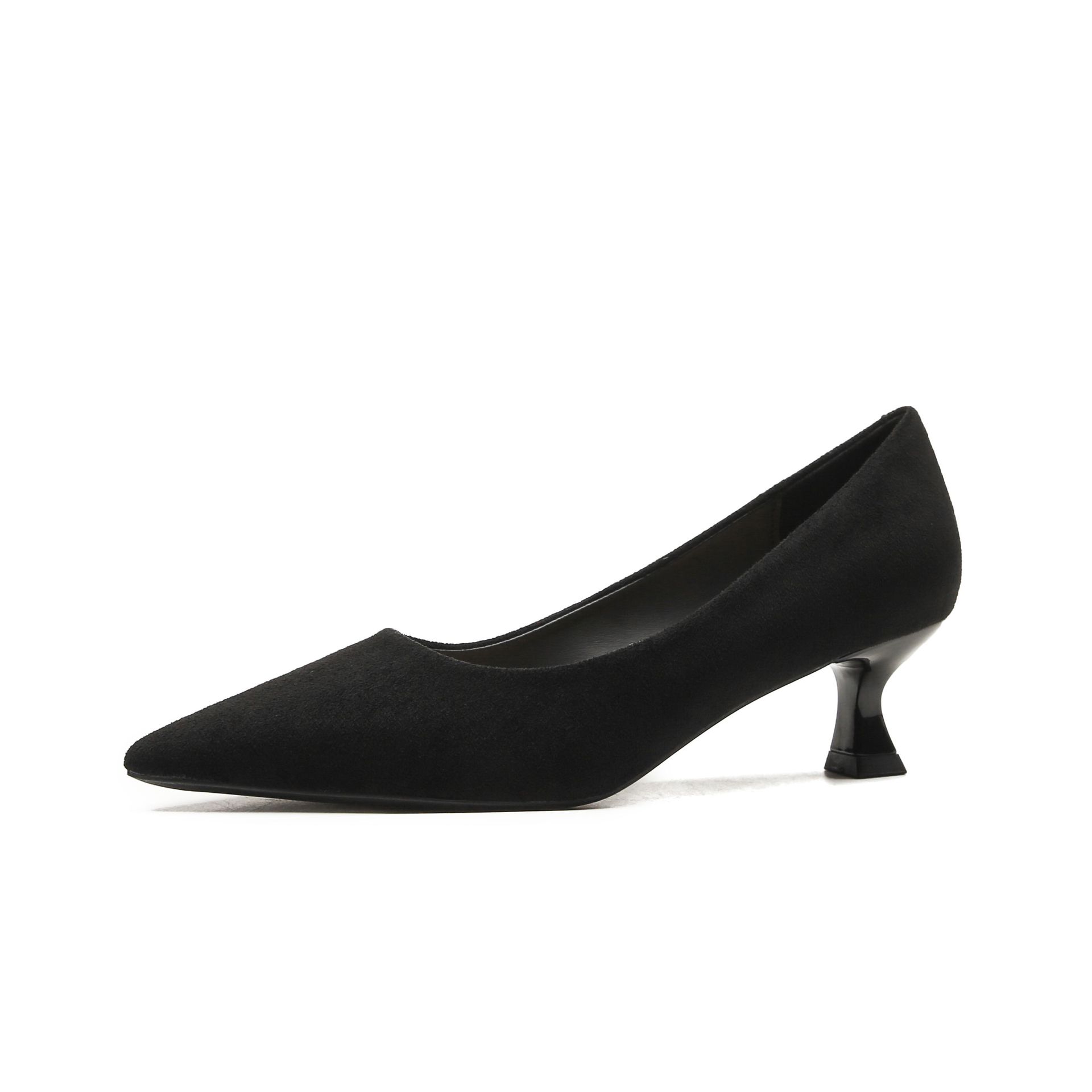 

Замшевые туфли на шпильках, удобные, женские туфли с острым носком, женские туфли с неглубоким носком, темперамент, универсальные 40