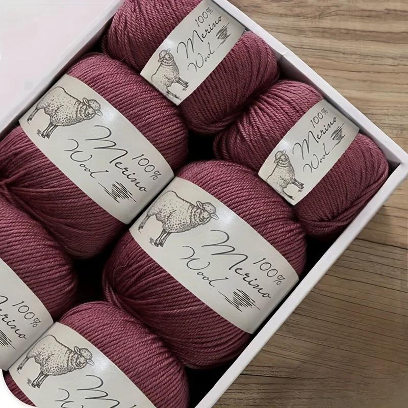 

6 мотков пряжи премиум-класса из мериносовой шерсти для шалей, камвольной толщины (600 г) Машинная стирка Сверхмягкая пряжа для вязания крючком для роскошных одеял DIY поделок