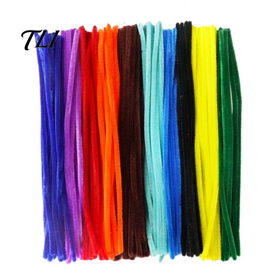 Decorative Plush Strips for Crafts 100Pcs Pipe Cleaners Handicrafts, Flexible Chenille Stems DIY Artistic Floral Supplies Art Projects, Multi-colored