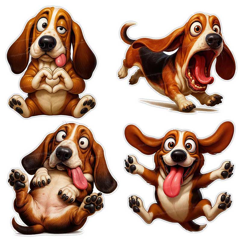 Funny Basset Hound Pet Dog Animal Car Sticker Waterproof Styling Automobiles Motorcycle Exterior Accessories Vinyl Decals Y172
