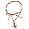 Unique Colorful Flower Clavicle Chain Elegant Floral Collar Necklace Tie Up Chain Acrylic Flower Choker Summer Beach