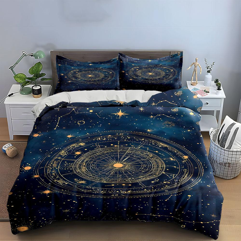 Astronomical chart with stars. Bedding sets Duvet cover sets Duvet covers Pillowcases(1 * Duvet Cover 2 * Pillowcases without duvet insert)