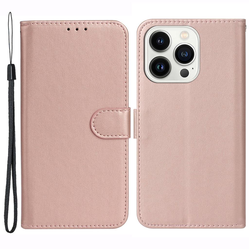 Für iPhone 16 Pro Hülle PU Leder Ständer Kartenfächer Handyhülle Einfarbig