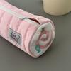 Pink Fish Cake Cat Pencil Case with Cute Heart Design - Large Capacity Girly Stationery Bag