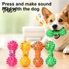 Safe Non-Toxic Dog Toys Squeaky Dumbbell Toy, Vinyl Chew Spiky Teeth Interactive Pet for Small Medium Dogs Cleaning Toy Large Play Oral Health Care