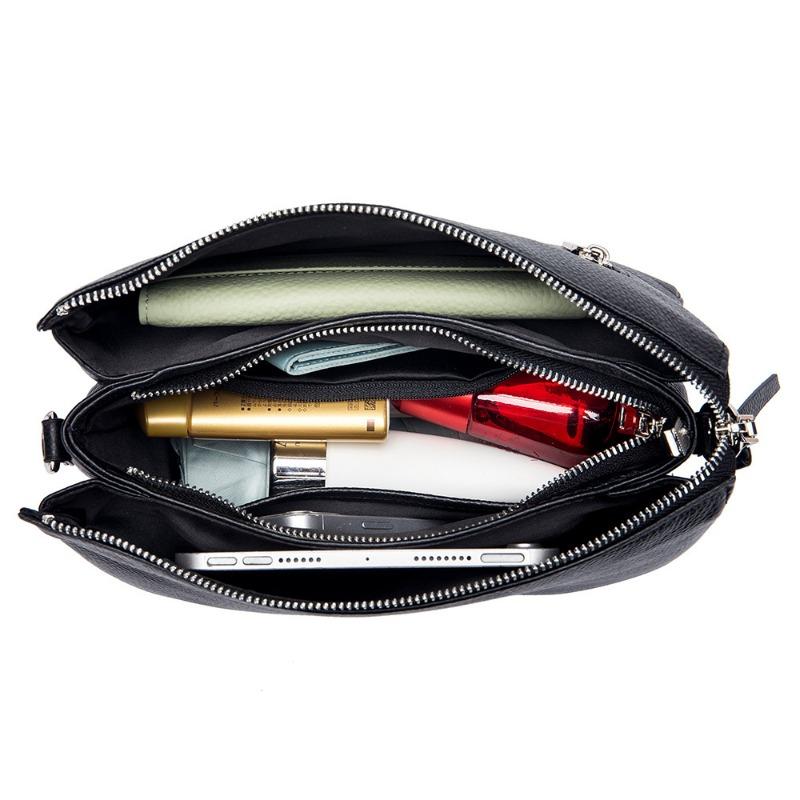 Genuine Leather Women's Bag Large Capacity Single Shoulder Crossbody Bag Top Layer Cowhide Leather Women's Premium Exquisite Handbag