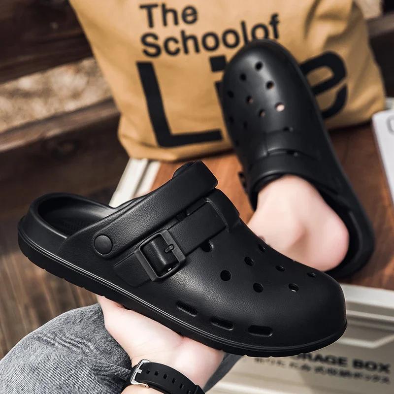 Fashion EVA Men Slippers Soft Outdoor Home Women Casual Shoes Non-slip Couple Garden Shoes Waterproof Chef Shoes Nurse Doctor Sandals