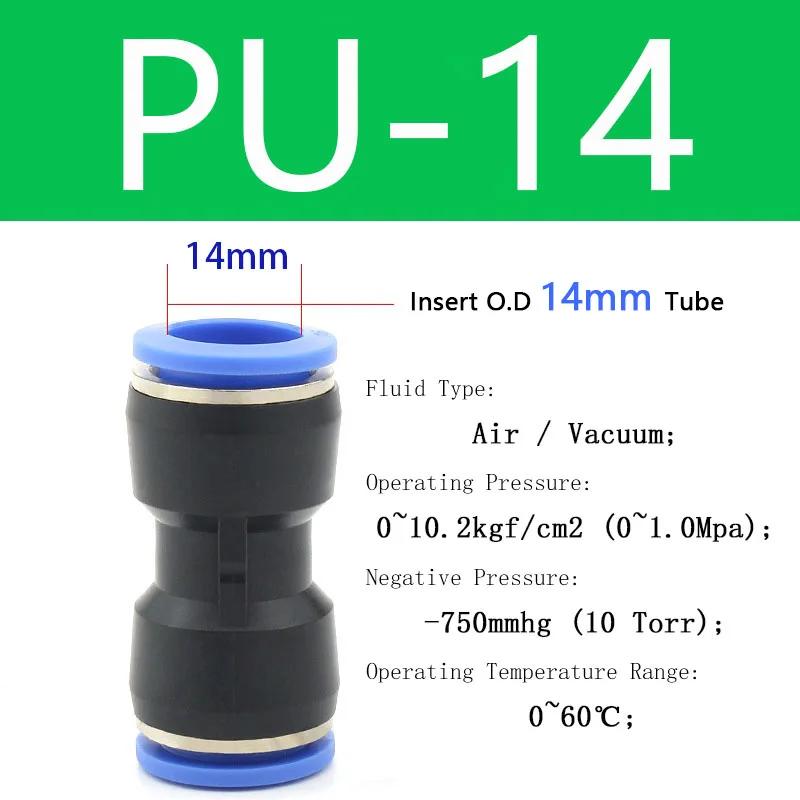 23/60 Pezzi/Scatola Kit PU Accoppiatore Rapido Pneumatico 4/6/8/10/12/14mm Tubo Aria PU Passante Dritto Spina Rapida Alta Pressione 4 6 8 10mm