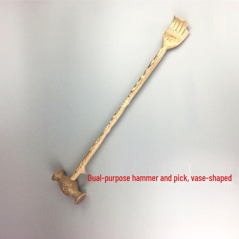 Wenge Wood Dual-Use Back Scratcher & Massage Hammer Set
