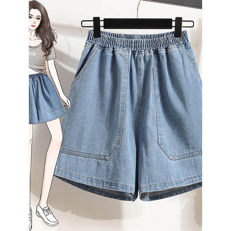 Extra Large Fat Sister Western Style Summer New Student High Waist Thin Loose Wide Leg Demin shorts Hot Pants
