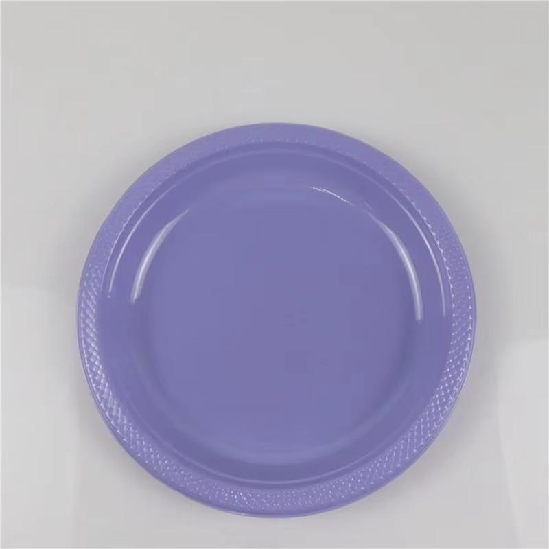 New 10Pcs Selling 8 Inch Festive Items Disposable Plate Plastic Ps Plate Color Round Cake Tableware Barbecue Plate