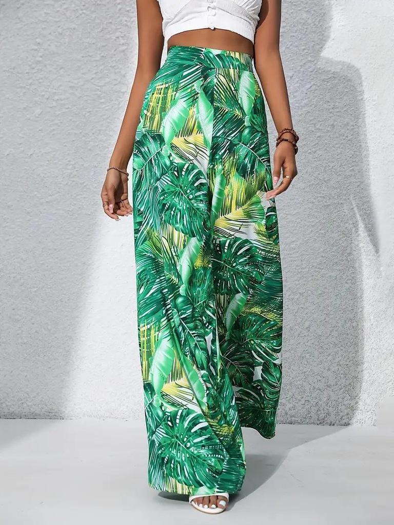 European & American TK2026 New Style Vacation Wide-Leg Printed Casual Pants for Spring, Summer & Autumn