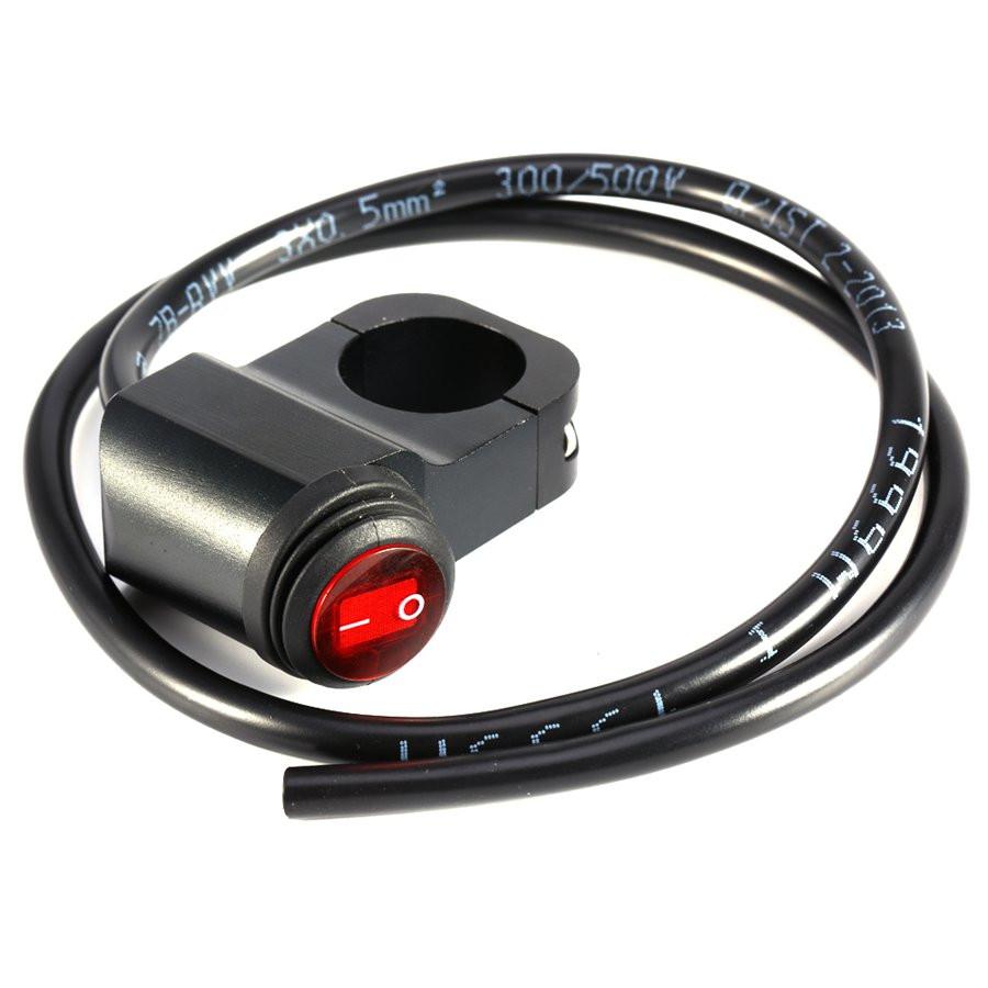 12V 16A Universal Motorcycle 7/8" 22mm Handlebar Headlight Switch Control W/ LED