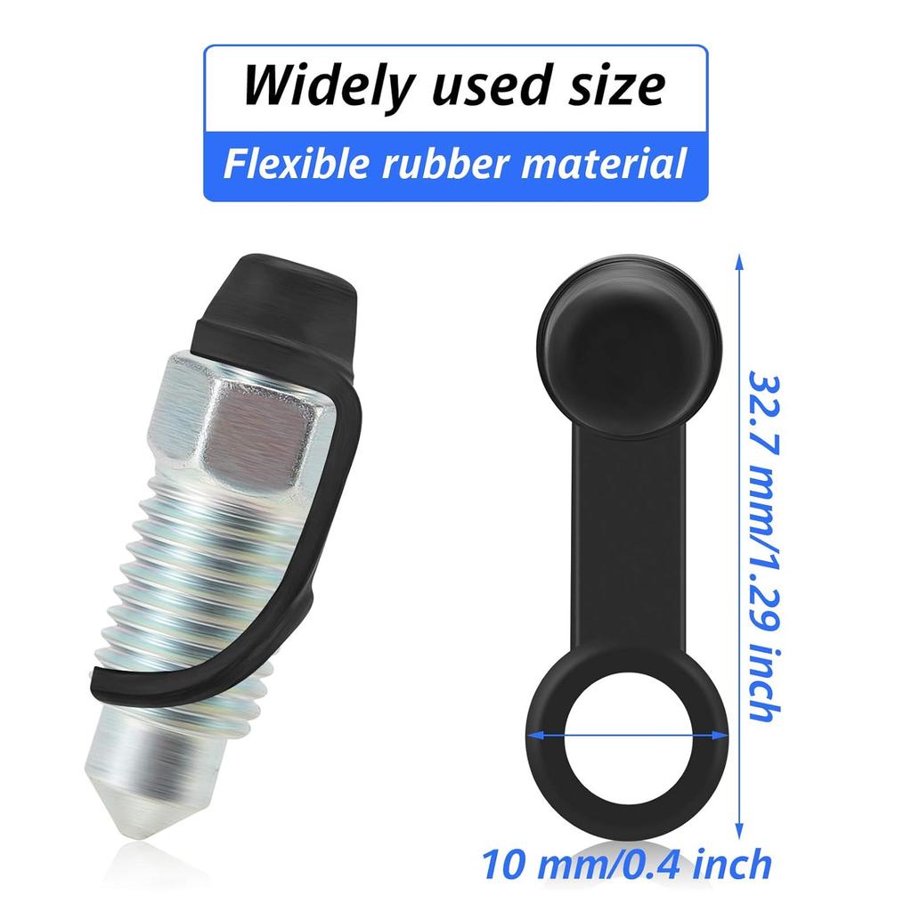 Frienda 50 Pack Brake Bleeder Cap Small Automotive Brake Bleeder Screw Rubber Grease Fitting Caps Car Zerk Dust Cover for Cars Motorcycles Bicycles