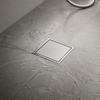 Square Bathroom Water Outlet in Grade 304 Steel, Shower Fixture for Directing Water toward the Drain Line Opening Area