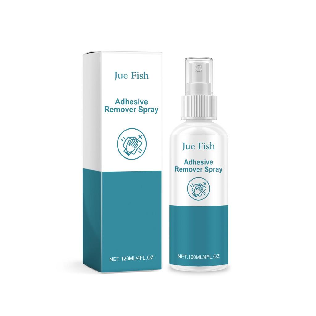Jue Fish Adhesive Remover Spray, Fast Dissolves Glue Residue, Removes Sticker Residue, Glue Dissolver for Glass & Metal 120ml