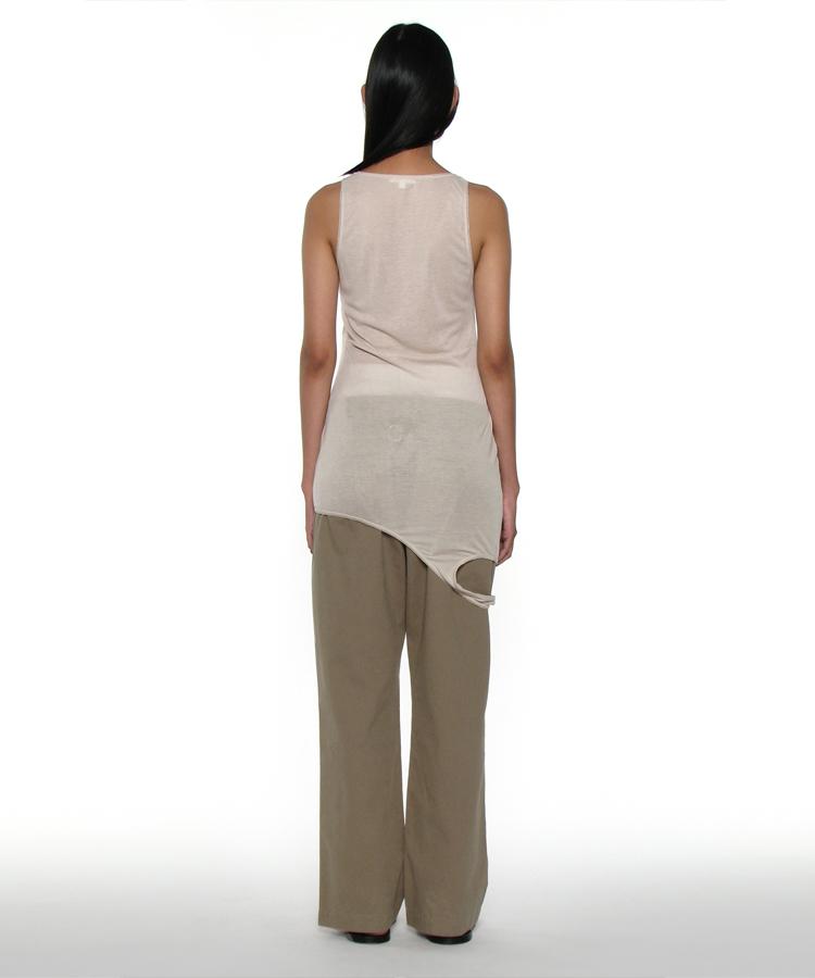 Partimento Woman Pwc Sheer Transform Sleeveless Dress_Light Beige