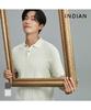 INDIAN Cable Solid Polo Collar Short Sleeve Knit_Miubs4M2391