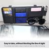 PU Leather Car Sun Visor Organizer with Card Holder Storage Zipper Type Auto Sun Visor Multifunctional Sunglasses Clip Car