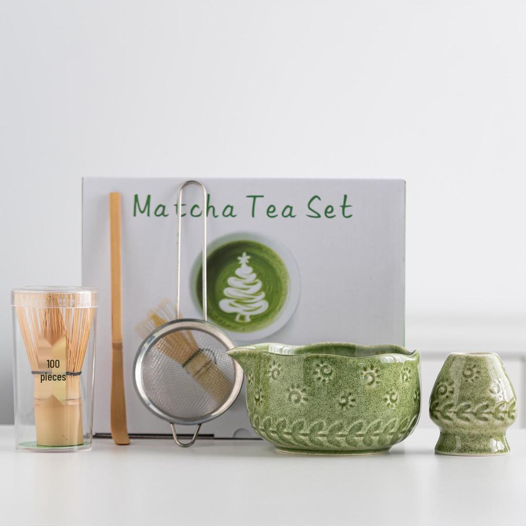 Song Dynasty Matcha Bowl and Whisk Set - Japanese Tea Ceremony Accessory.