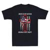 Jesus Is My Savior Riding Is My Therapy Motorcycle US Flag Vintage Men's T-Shirt