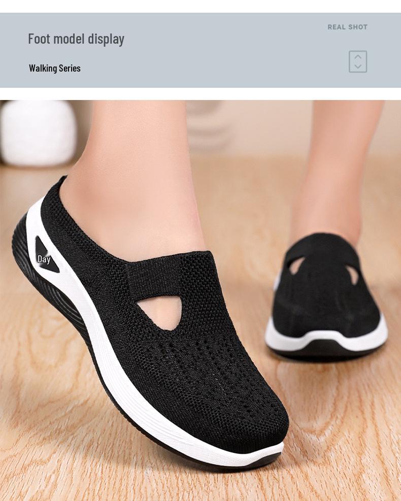 Versatile Women's Breathable Closed-Toe Slip-On Mesh Casual Shoes with Soft Sole
